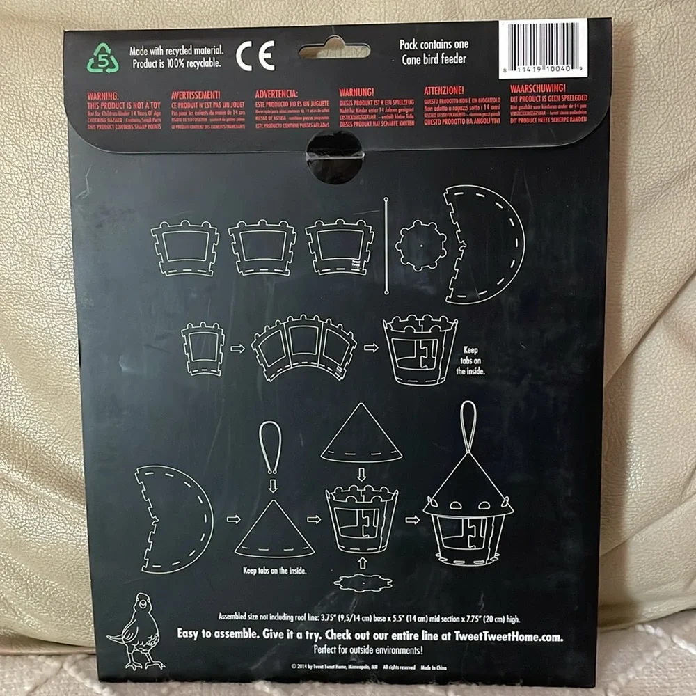 NIB Red Cone Bird House & Feeder Set. Qty. 2